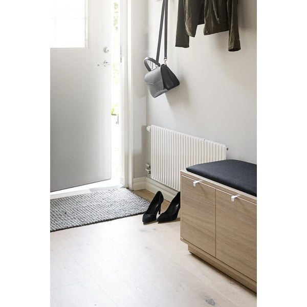 Fekete-natúr színű ülőkés cipőtartó tölgyfa dekorral Confetti – Rowico-image-3