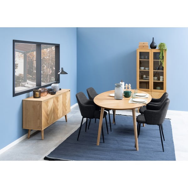 Antracitszürke kárpitozott étkezőfotel szett 2 db-os Ilsa – Actona-image-2