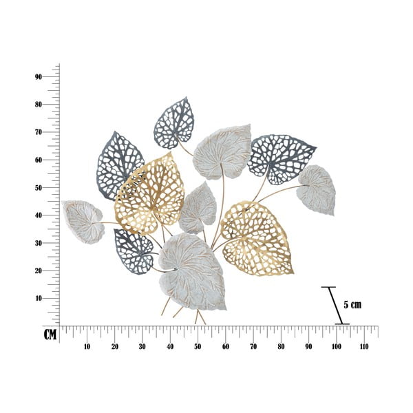 Ory -B- levél motívumos fali fémdekoráció, 100 x 80 cm - Mauro Ferretti-image-2
