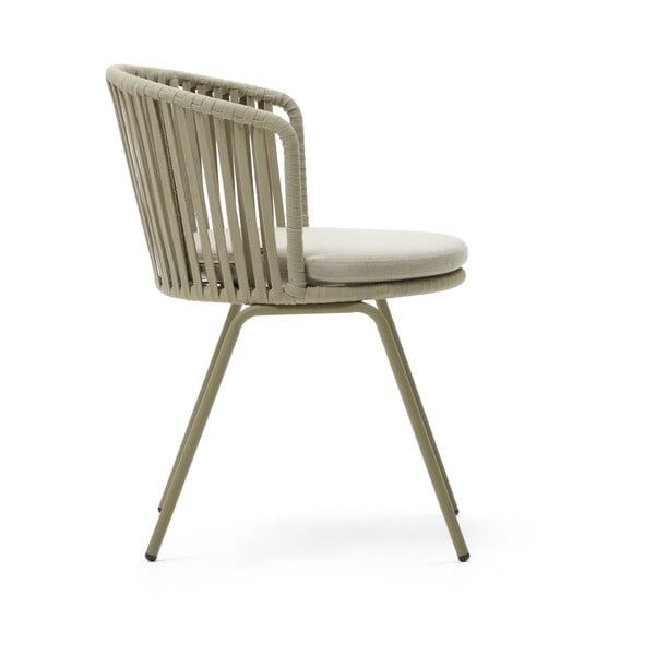 Bézs fém kerti szék Saconca – Kave Home-image-3