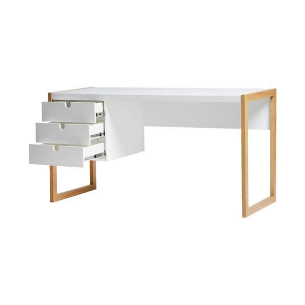 Square fehér íróasztal, 140 x 75 cm - Marckeric-image-1
