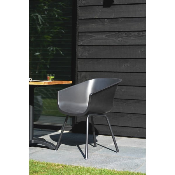 Sötétszürke műanyag kerti szék szett 2 db-os Amalia Alu Rondo – Hartman-image-1