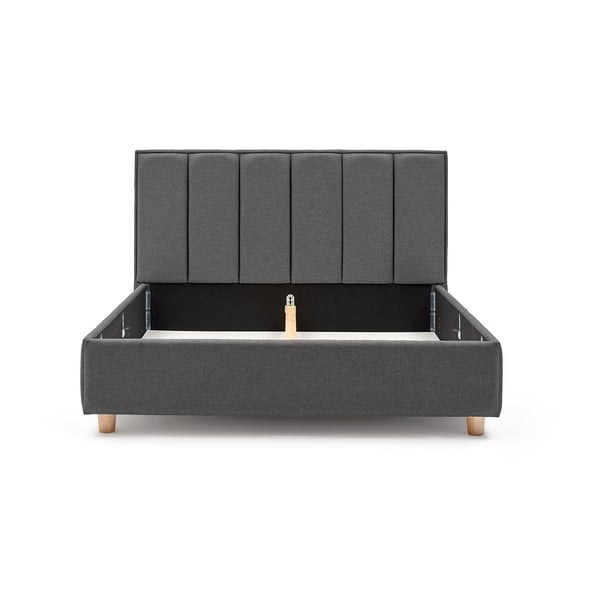 Wega sötétszürke kétszemélyes ágy tárolóhellyel, 180 x 200 cm - AzAlvásért-image-3