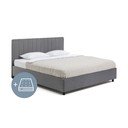 Szürke kárpitozott ágyneműtartós franciaágy matraccal, ágyráccsal 180x200 cm Myra Slim Line – Bonami Selection