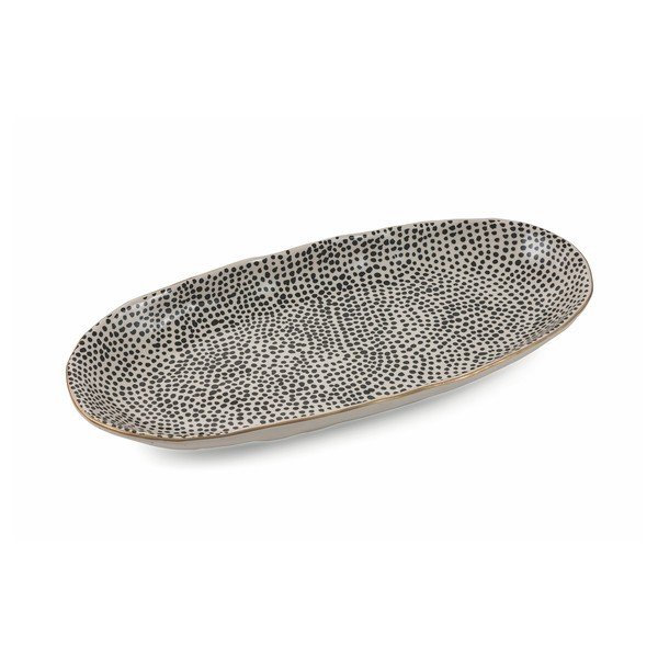 Masai fekete ovális agyagkerámia tál, hossz 39 cm - Villa d'Este-image-1