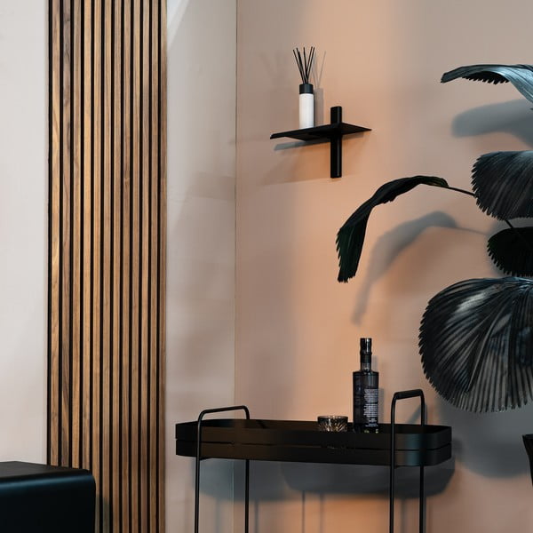 Fekete fém fali polc 28 cm Hola – Spinder Design-image-1