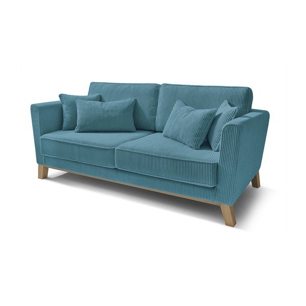 Türkiz kordbársony kanapé 186 cm – Bobochic Paris-image-3