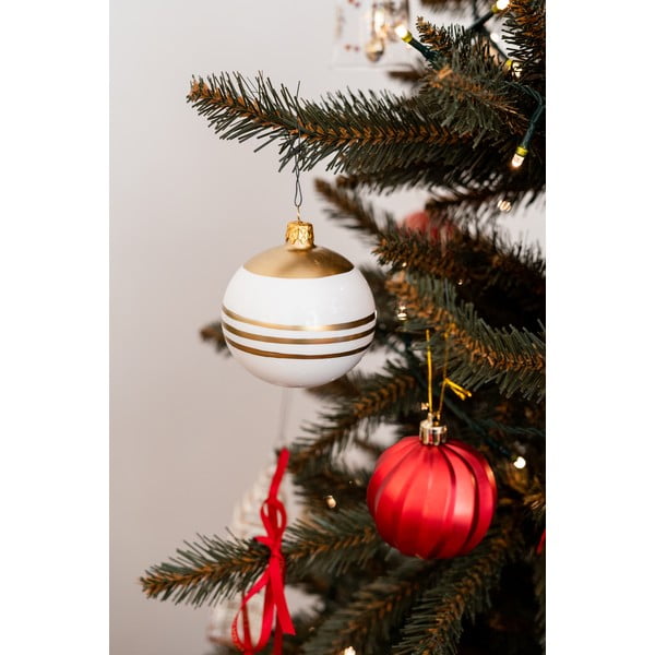 3 db-os fehér-aranyszníű üveg karácsonyi dekoráció készlet - Ego Dekor-image-1