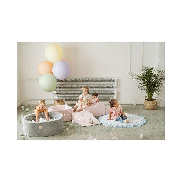 Rózsaszín bársony habszivacs játszótér 4 db-os magasság 30 cm 225x90 cm Montessori – Meowbaby-image-2