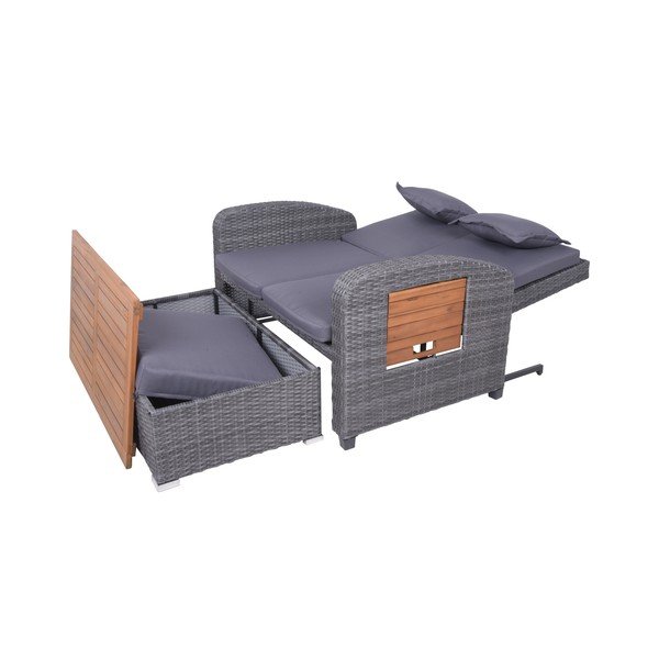 Szürke műrattan kerti kanapé Bari – Garden Pleasure-image-3