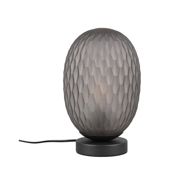 Matt fekete asztali lámpa üveg búrával (magasság 28,5 cm) Facette – Trio
