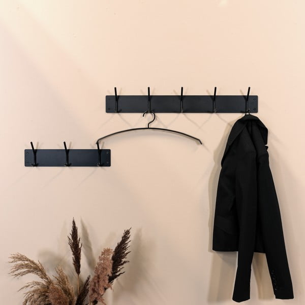 Fekete fém fali fogas 70 cm Fusion – Spinder Design-image-1