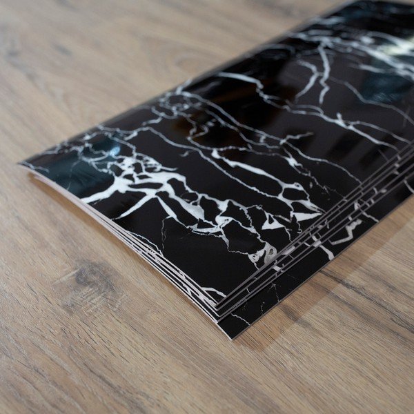 Fali öntapadós panel szett 6 db-os 60x30 cm Nero Marquina – SP TREND-image-1