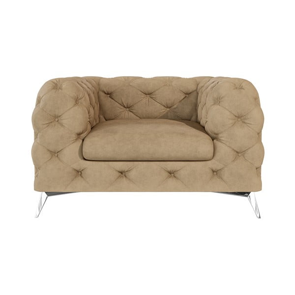 Világosbarna bársony fotel Chelsea – Ropez-image-1