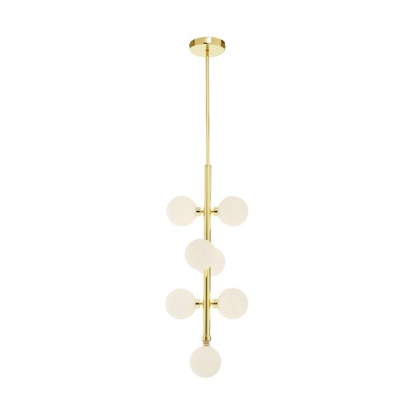 Fehér-aranyszínű fém függőlámpa üveg búrával ø 27 cm Trieste – Premier Housewares-image-3