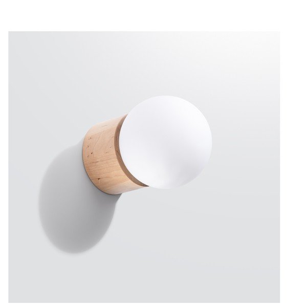 Fehér-natúr színű fali lámpa ø 12 cm Surtur – Sollux-image-4