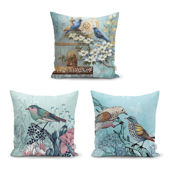 Birds Unicorn 3 db párnahuzat, 45 x 45 cm - Minimalist Cushion Covers