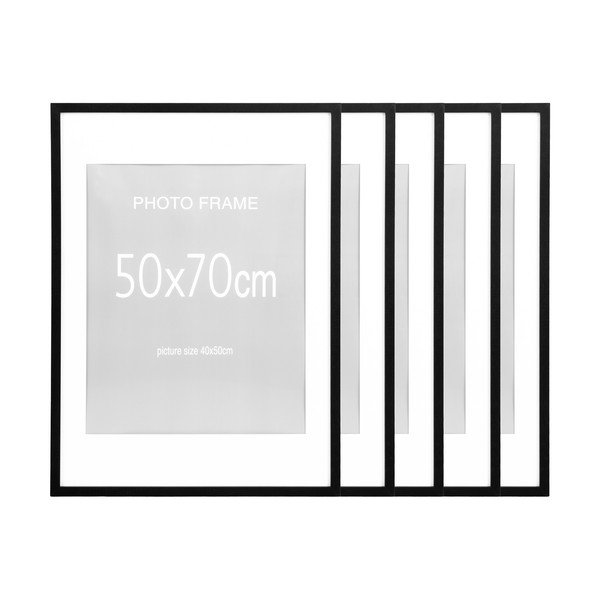 Fekete képkeret szett 5 db-os 50x70 cm Marbella – House Nordic