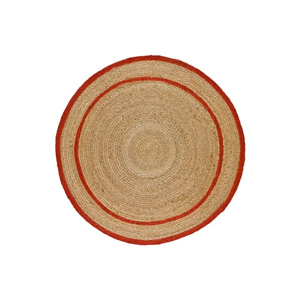Piros-natúr színű kerek szőnyeg ø 120 cm Mahon – Universal