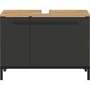 Sötétszürke mosdókagyló alatti szekrény tölgyfa dekorral 80x59 cm Yonkers - Germania