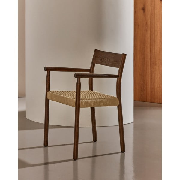 Barna-natúr színű tölgyfa étkezőszék Yalia – Kave Home-image-2