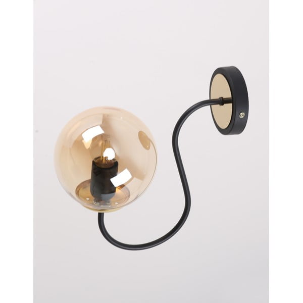 Okkersárga-fekete fali lámpa ø 15 cm Oslo – Squid Lighting-image-3