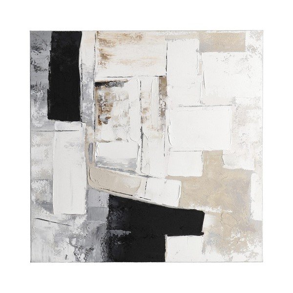 Nyomtatott-kézzel festett részletekkel vászon kép 80x80 cm Crown – Bizzotto