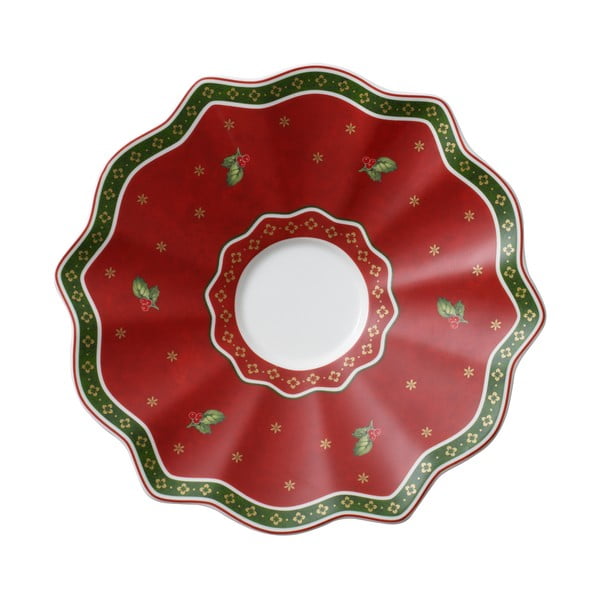 Toy's Delight piros porcelán karácsonyi csészealj - Villeroy & Boch