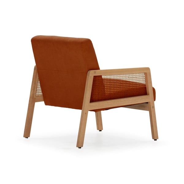 Téglavörös kordbársony szőtt fotel Debra – Marckeric-image-4