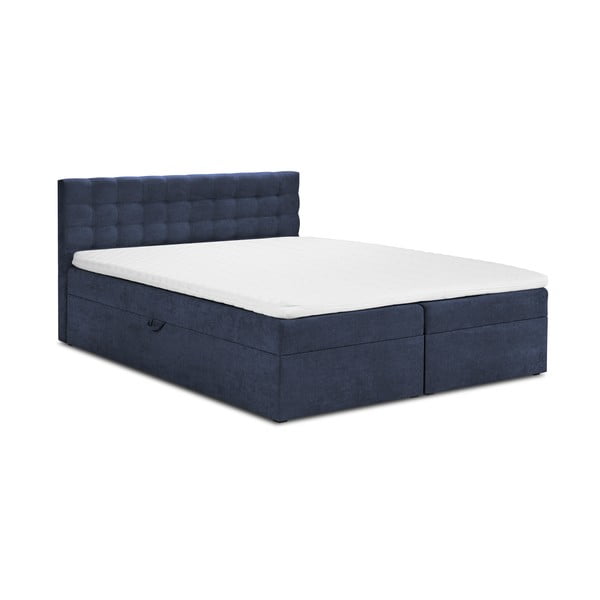 Sötétkék boxspring ágy tárolóhellyel 140x200 cm Jade – Mazzini Beds