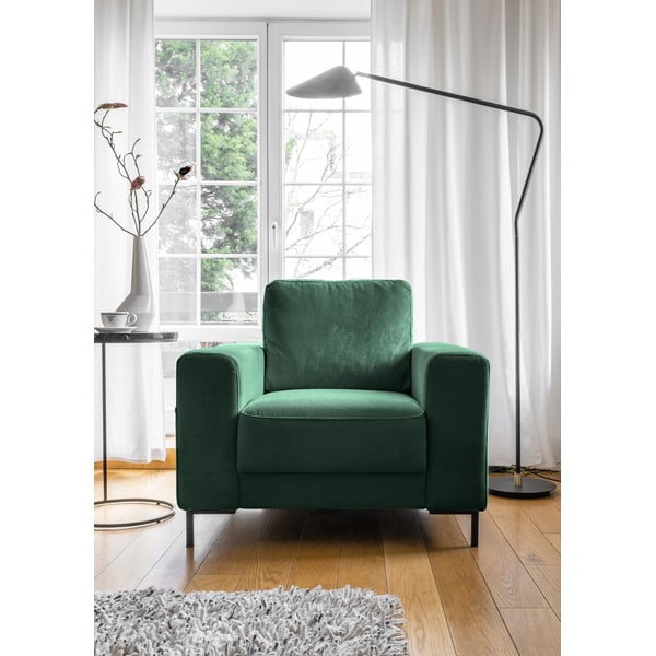 Sötétzöld kordbársony fotel Lofty Lilly – Miuform-image-1