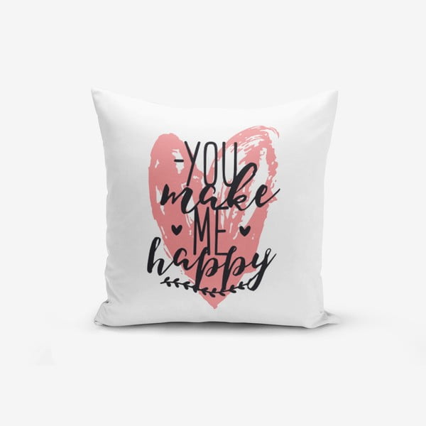 You Make me Happy pamutkeverék párnahuzat, 45 x 45 cm - Minimalist Cushion Covers