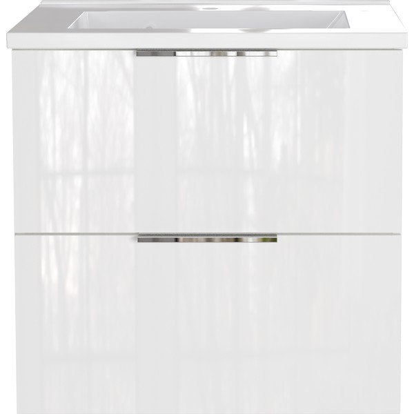 Fehér fényes fali mosdó alatti szekrény 61x61 cm Celano – Germania-image-2