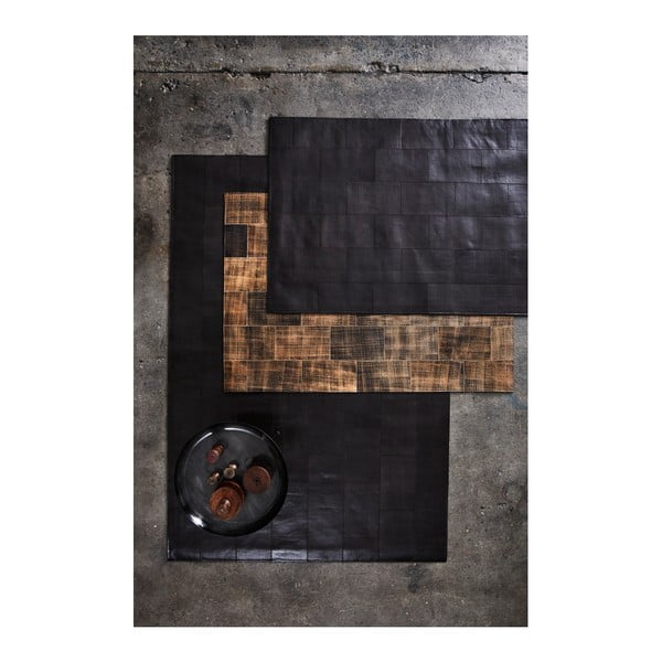 Athens fekete szőnyeg valódi bőrből, 120 x 180 cm - Fuhrhome-image-3