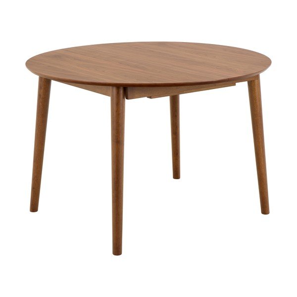 Kerek bővíthető étkezőasztal hosszabbító asztallappal, diófa dekorral ø 115 cm Montreux – Actona