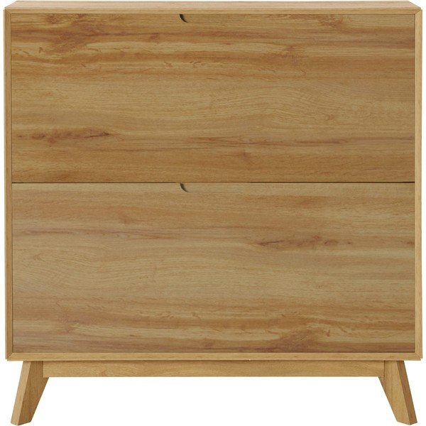 Natúr színű billenő ajtós cipőtartó tölgyfa dekorral Ezra – Støraa-image-2