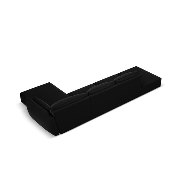 Fekete bársony sarokkanapé (jobb oldali-heverő résszel) Vanda – Mazzini Sofas-image-3