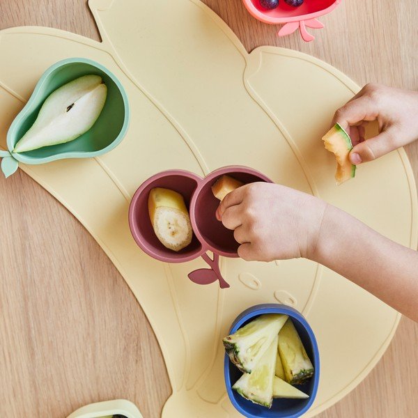 Sárga-zöld szilikon gyerek tálka szett 2 db-os Lemon & Pear – OYOY Mini-image-1