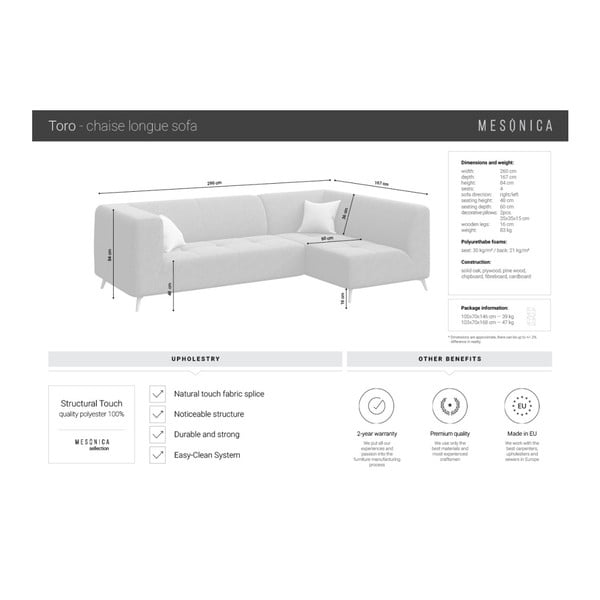 Toro sötétszürke bal oldali sarokkanapé - MESONICA-image-4