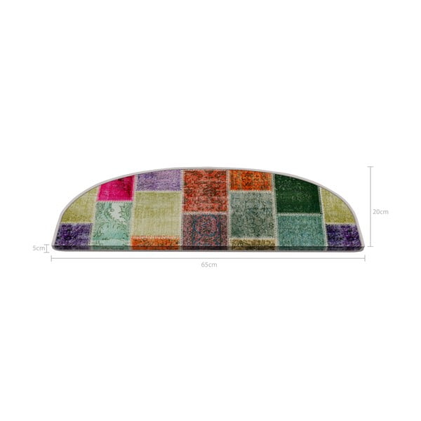 Lépcsőszőnyeg szett 16 db-os 20x65 cm Patchwork – Vitaus-image-2