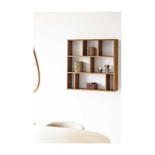 Sötétbarna többszintes tölgyfa fali polc 70 cm Townsville – House Nordic-image-1