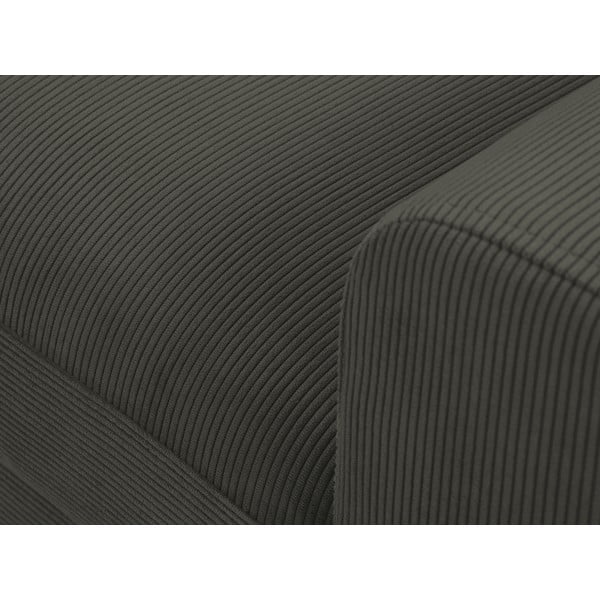 Moghan fekete kordbársony kinyitható sarokkanapé, bal oldali - Micadoni Home-image-1