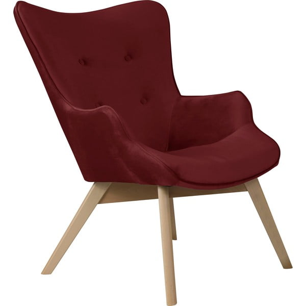 Piros bársony fotel Niko – Ropez