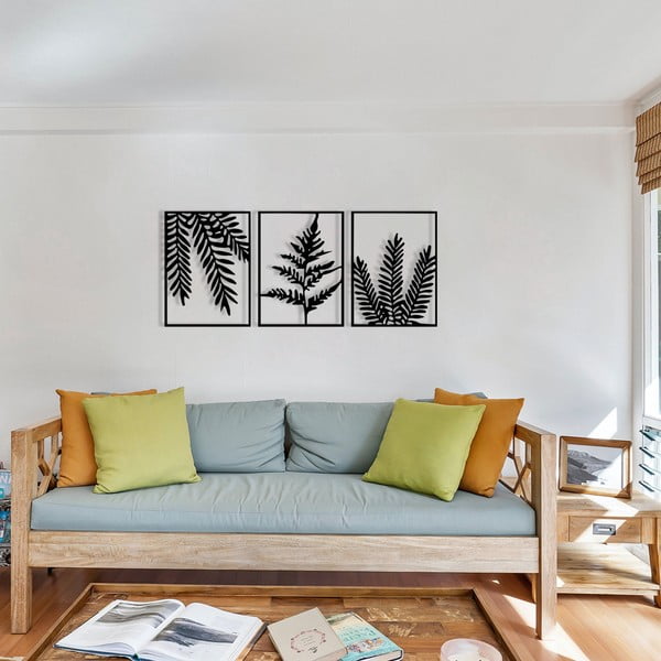 Fém fali dekoráció készlet 3 db-os 118x50 cm Yakomo – Wallity-image-4