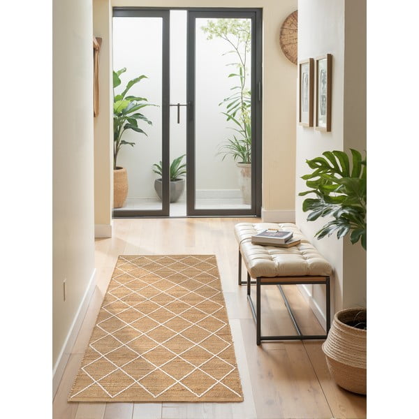 Natúr színű kézi szövésű juta futószőnyeg 80x200 cm Kunu – Hanse Home-image-3