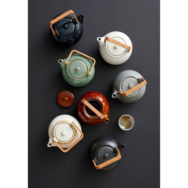 Sötétkék kerámia teáskanna szűrővel 1,2 l Gastro Blue – Bitz-image-1