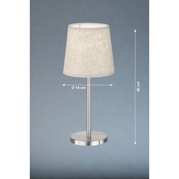Bézs-ezüstszínű asztali lámpa textil búrával (magasság 30 cm) Eve – Fischer & Honsel-image-2