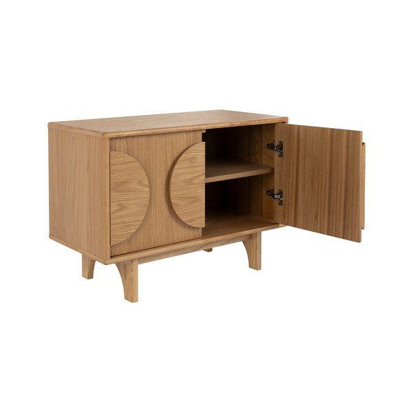 Natúr színű alacsony komód tölgyfa dekorral 82x58 cm Groove – Zuiver-image-1