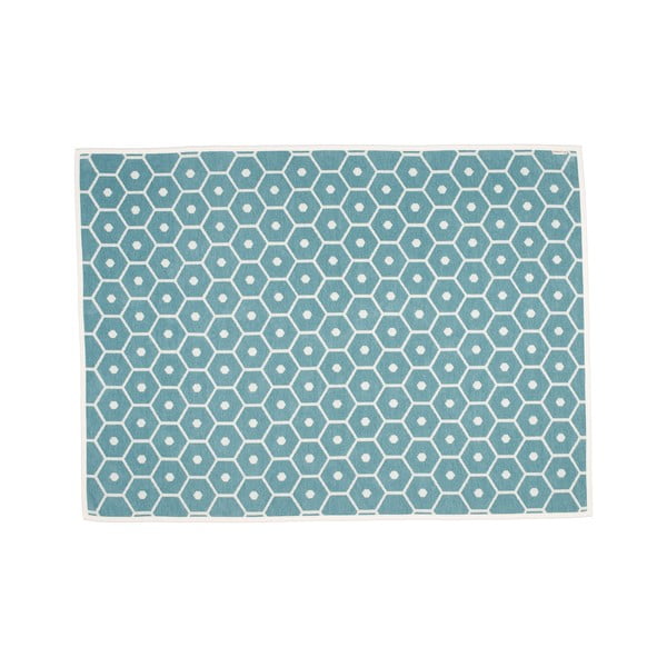 Türkiz gyapjúkeverék takaró 140x180 cm Honey Turquoise – Pappelina