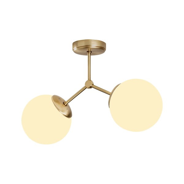 Fehér-sárgaréz színű mennyezeti lámpa üveg búrával 15x44 cm Damar – Opviq lights-image-2